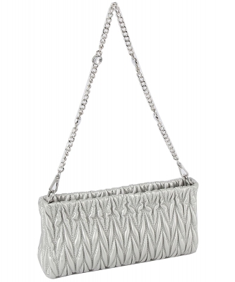 Chevron Quilted Crossbody Bag LHU494-Z SILVER